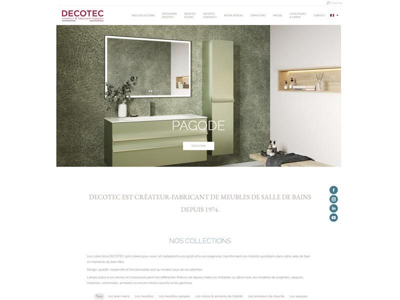 Decotec — site vitrine : Créateur et fabricant français de meubles de salle de bains