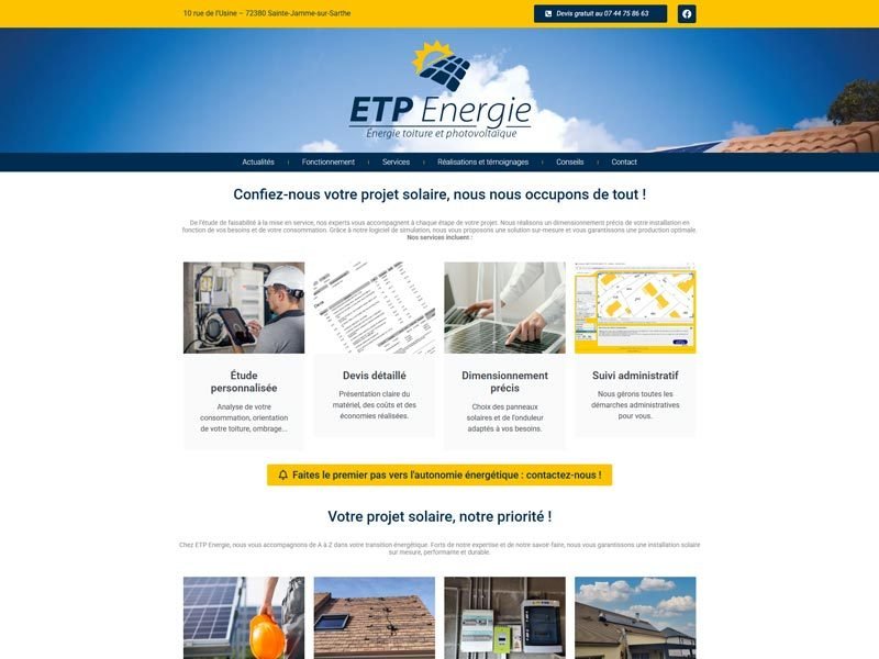 ETP Énergie : Installateur photovoltaïque en Sarthe
